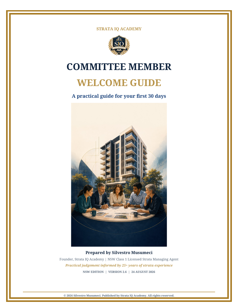Cover of the Strata IQ Academy Committee Member Welcome Guide